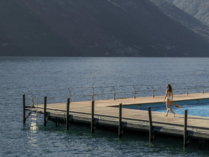 The famous floating pool at Grand Hotel Tremezzo