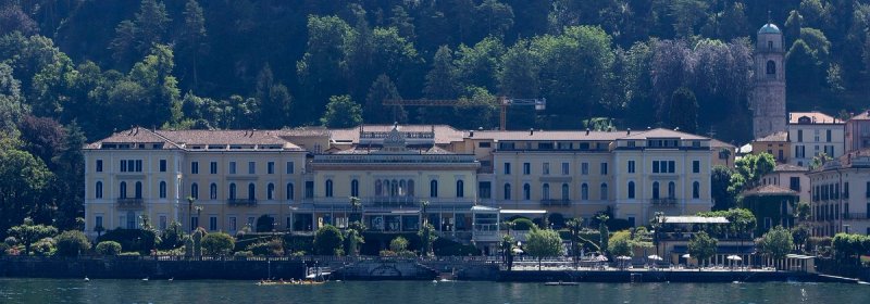 Panoramic view of Bellagio promontory with Villa Serbelloni gardens