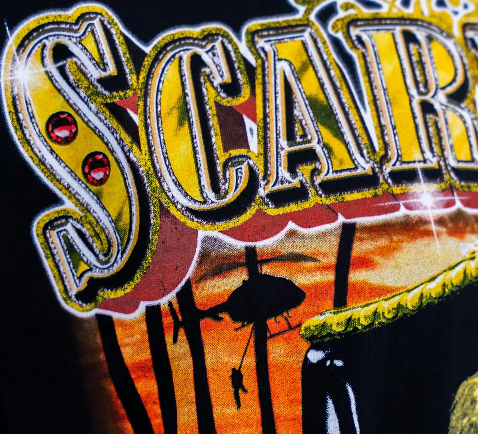 Jumbo 8-Color Screen Printing for Scarface on LA Apparel 1801GD T-Shirts 3