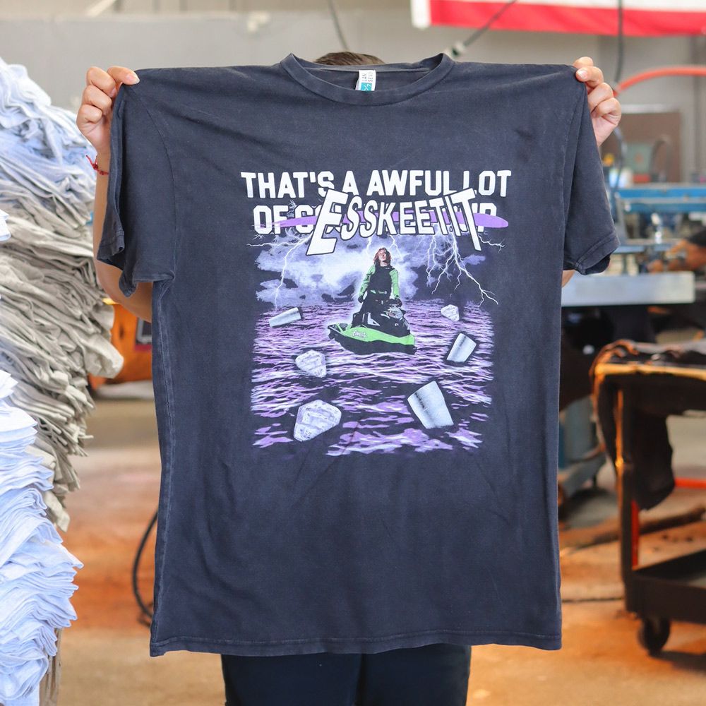 Rush Screen Printing Project: Lane Seven LST002 Vintage Crewneck Tee for Cough Syrup