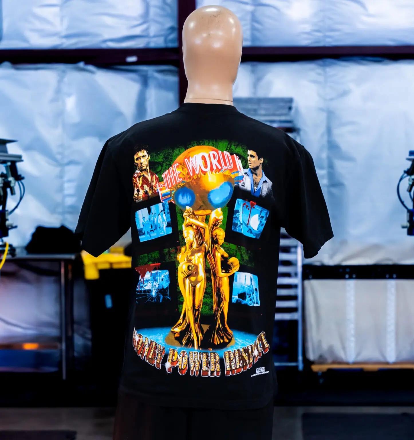 Jumbo 8-Color Screen Printing for Scarface on LA Apparel 1801GD T-Shirts 1