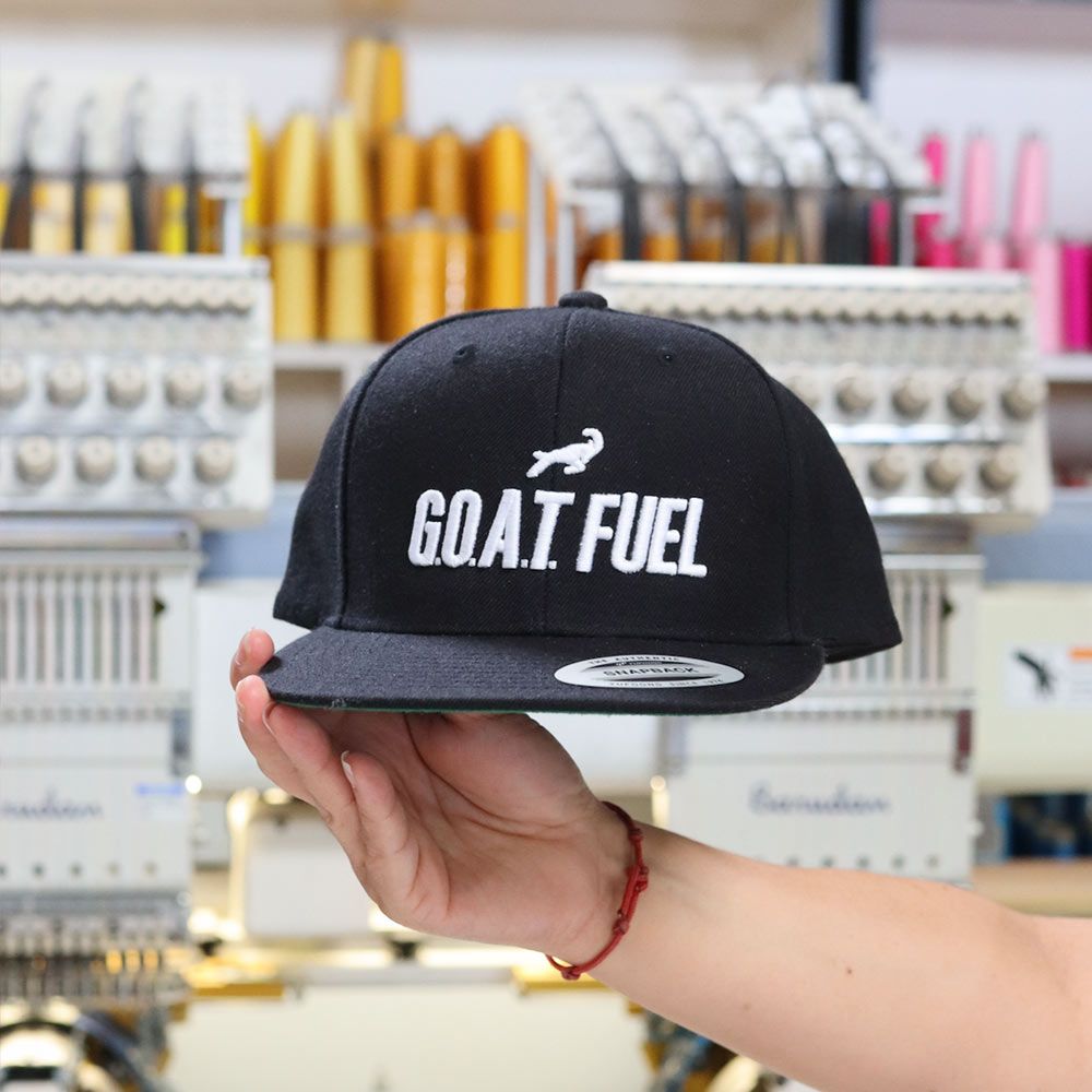 Custom 3D PUFF Embroidered Flexfit 6089M Snapbacks for Goat Fuel