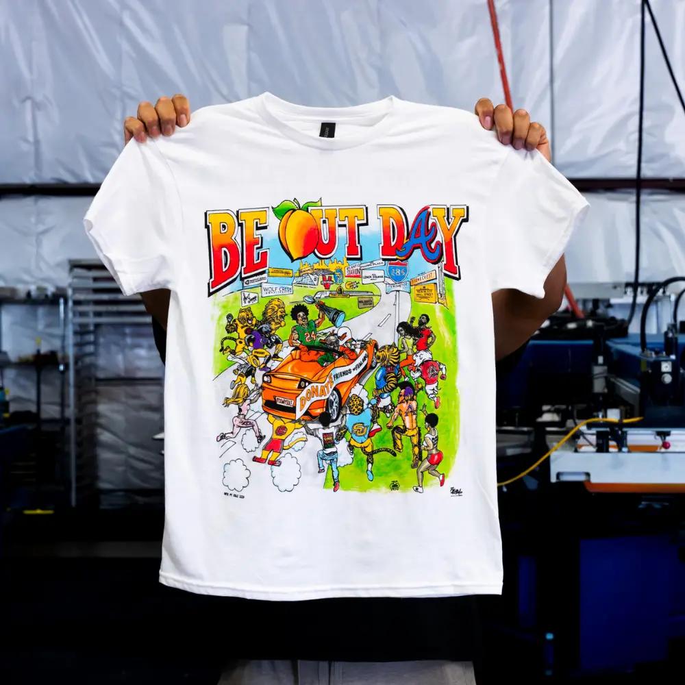 Custom Simulated Process Screen Printing on Gildan 67000 Softstyle CVC T-Shirts