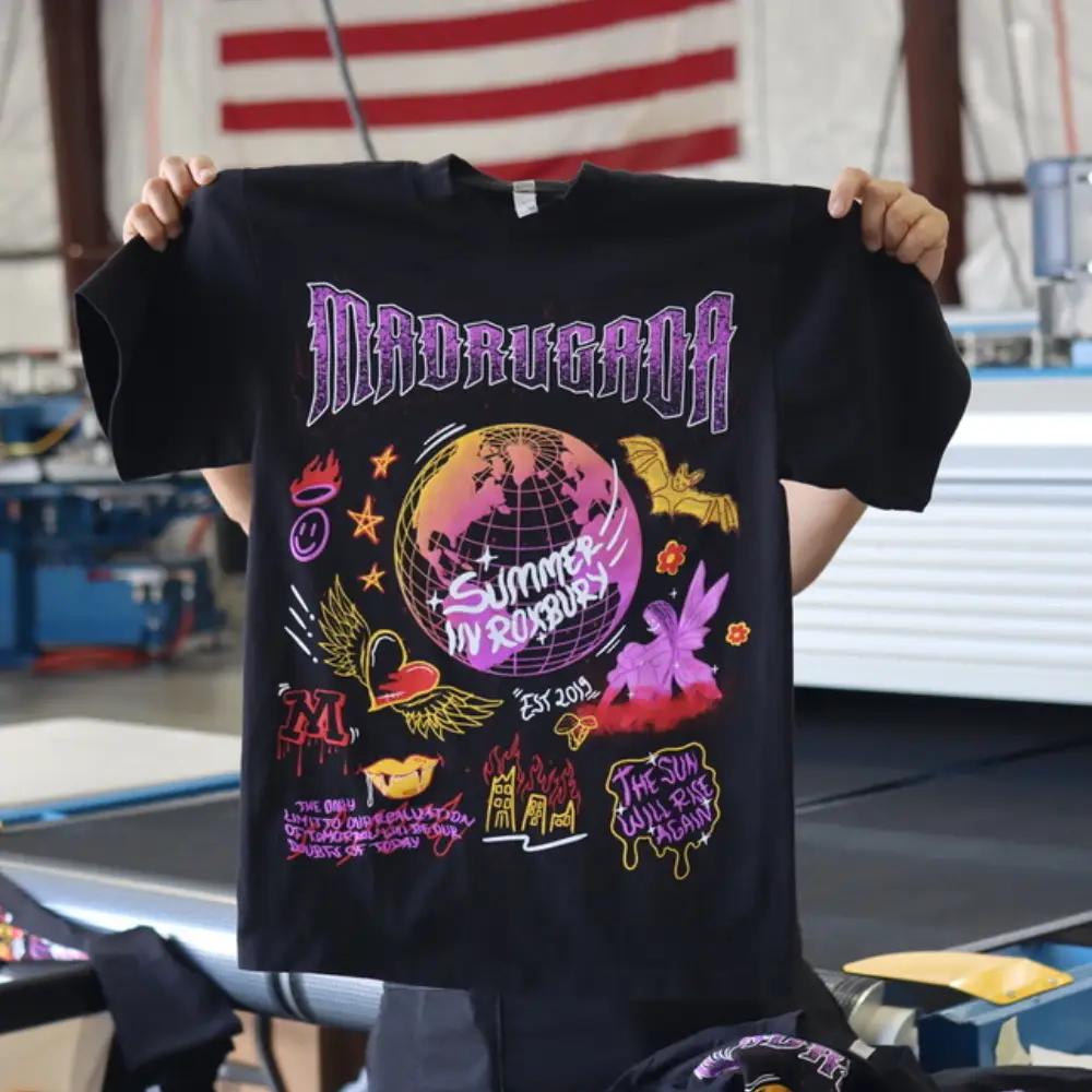 Custom Simulated Process Screen Printed Los Angeles Apparel 1801GD T-Shirts