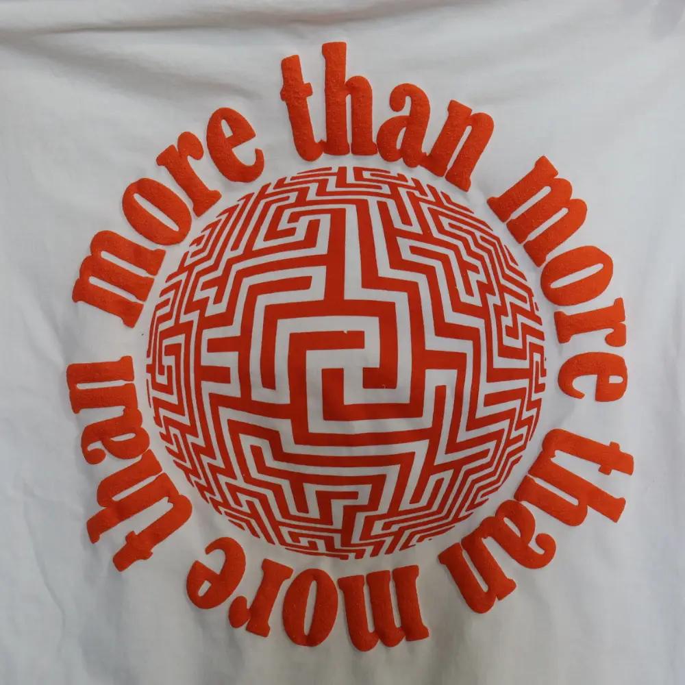 Custom 3D Puff Screen Printed LA Apparel 1801GD T-Shirts with Vibrant Orange Ink 3