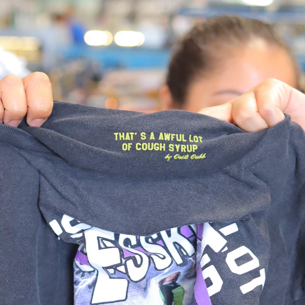 Rush Screen Printing Project: Lane Seven LST002 Vintage Crewneck Tee for Cough Syrup 1