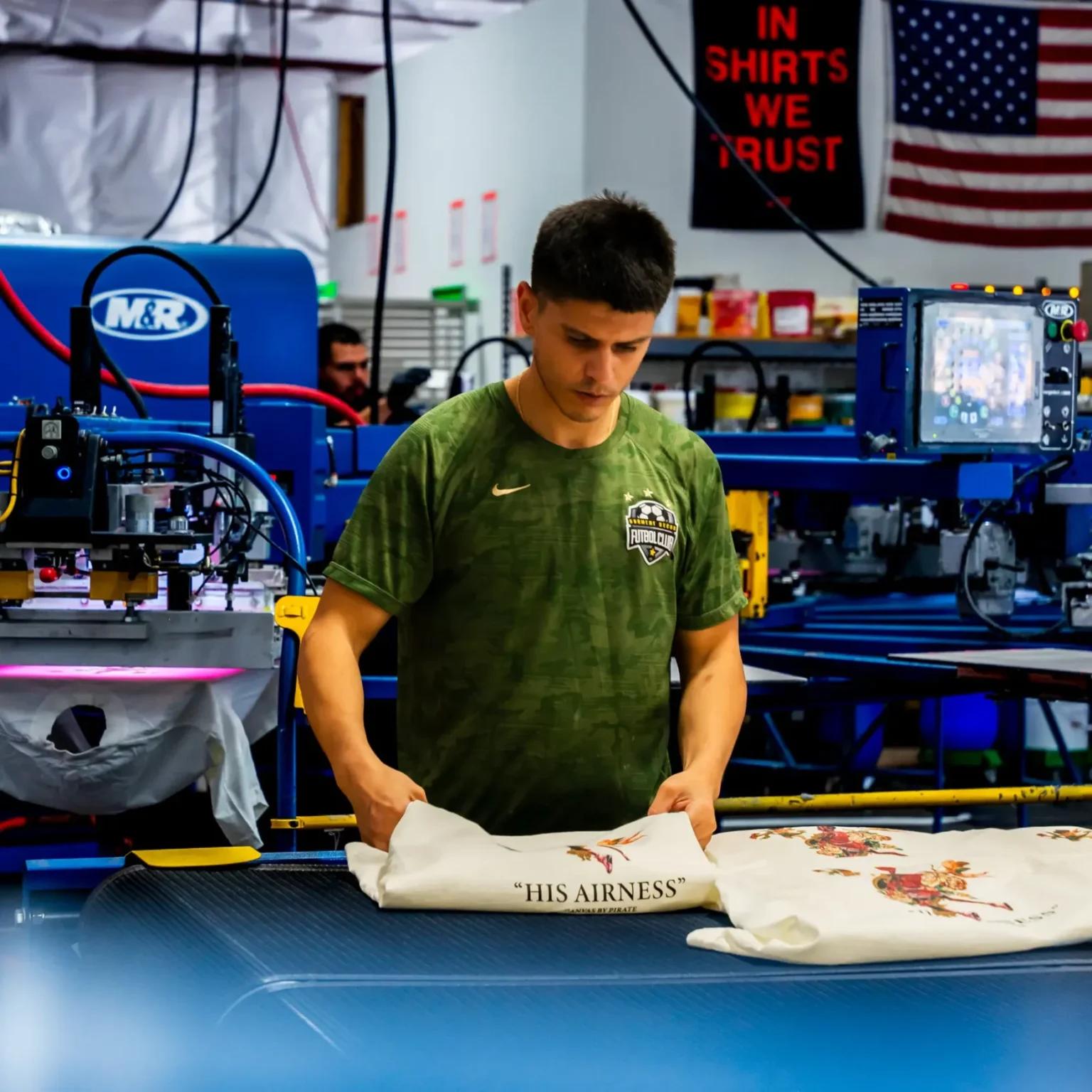 Digital Squeegee Screen Printing on LA Apparel 1801GD T-Shirts 2