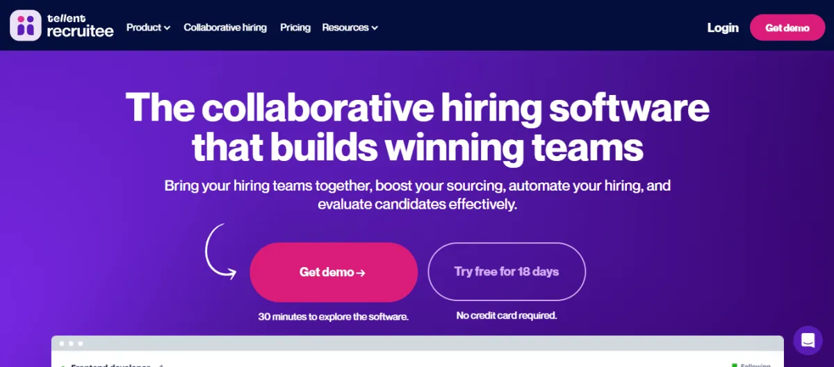 Recruitee Recruiting Software