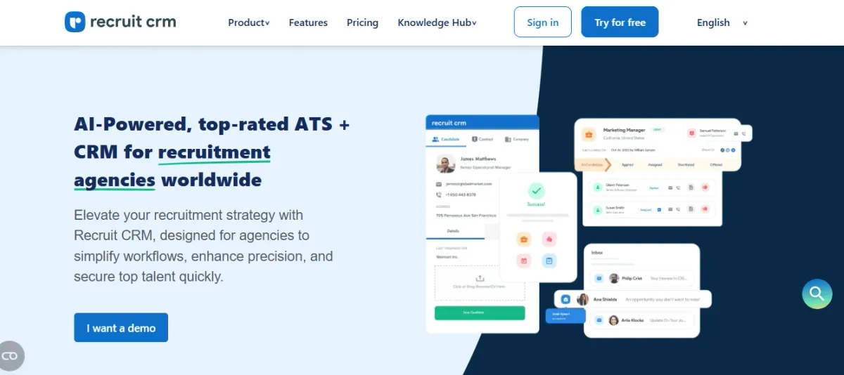 RecruitCRM Recruiting Software