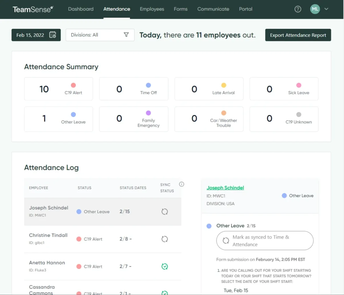 TimeSense Leave Management Software