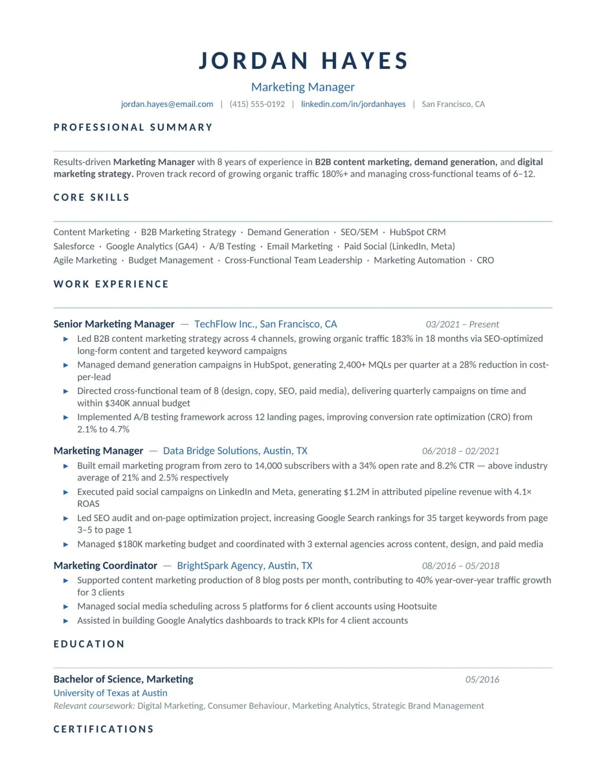 ATS sample resume