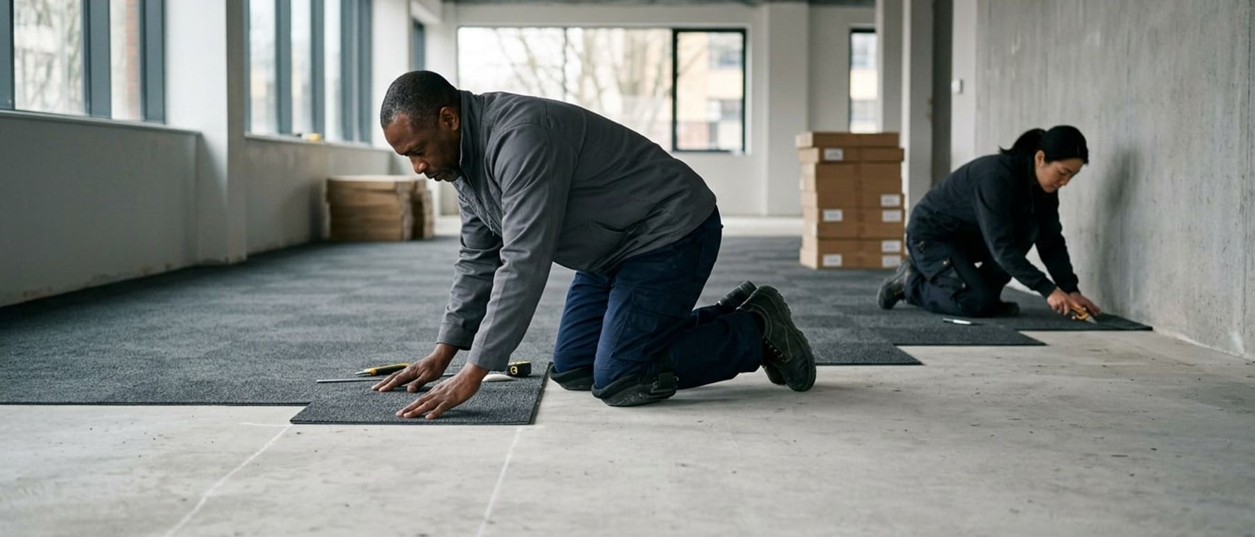 Commercial Flooring Contractors at work