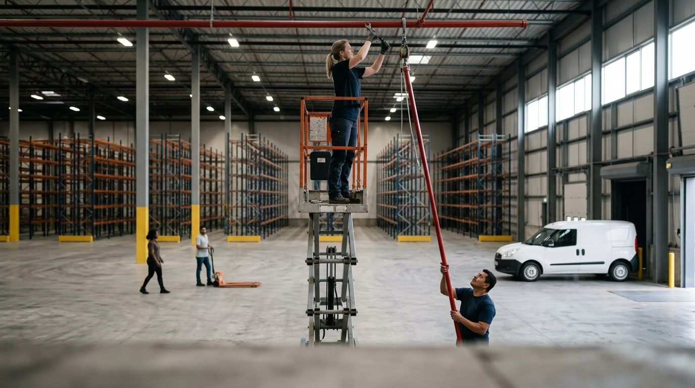 Fire Sprinkler Contractors at work