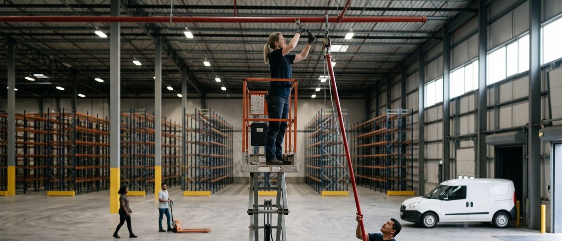 Fire Sprinkler Contractors at work