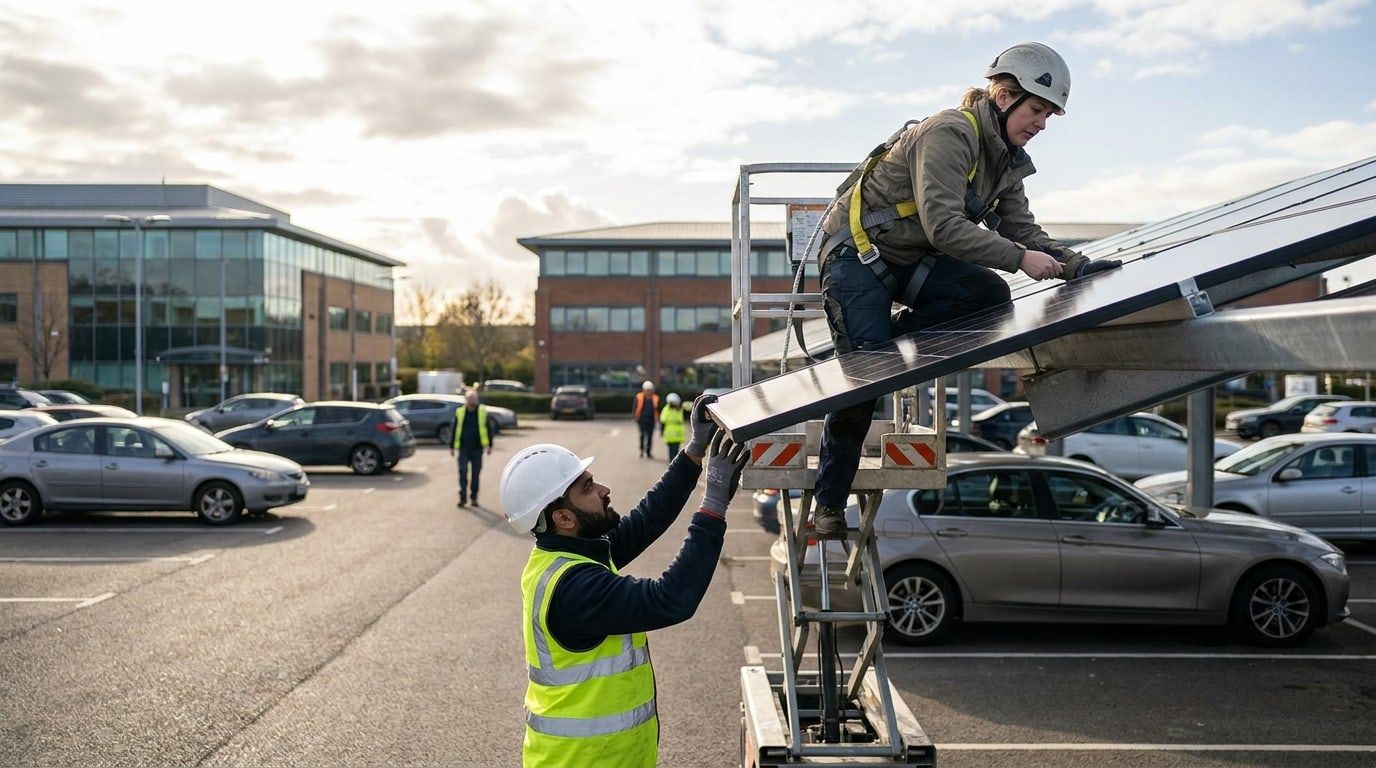 Commercial Solar Installers at work