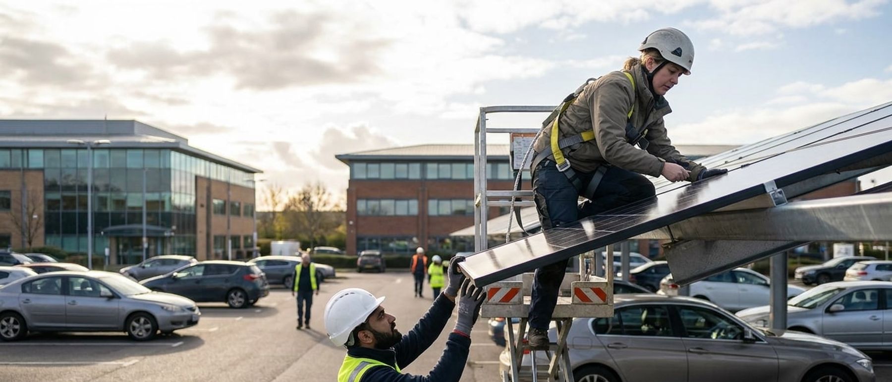 Commercial Solar Installers at work