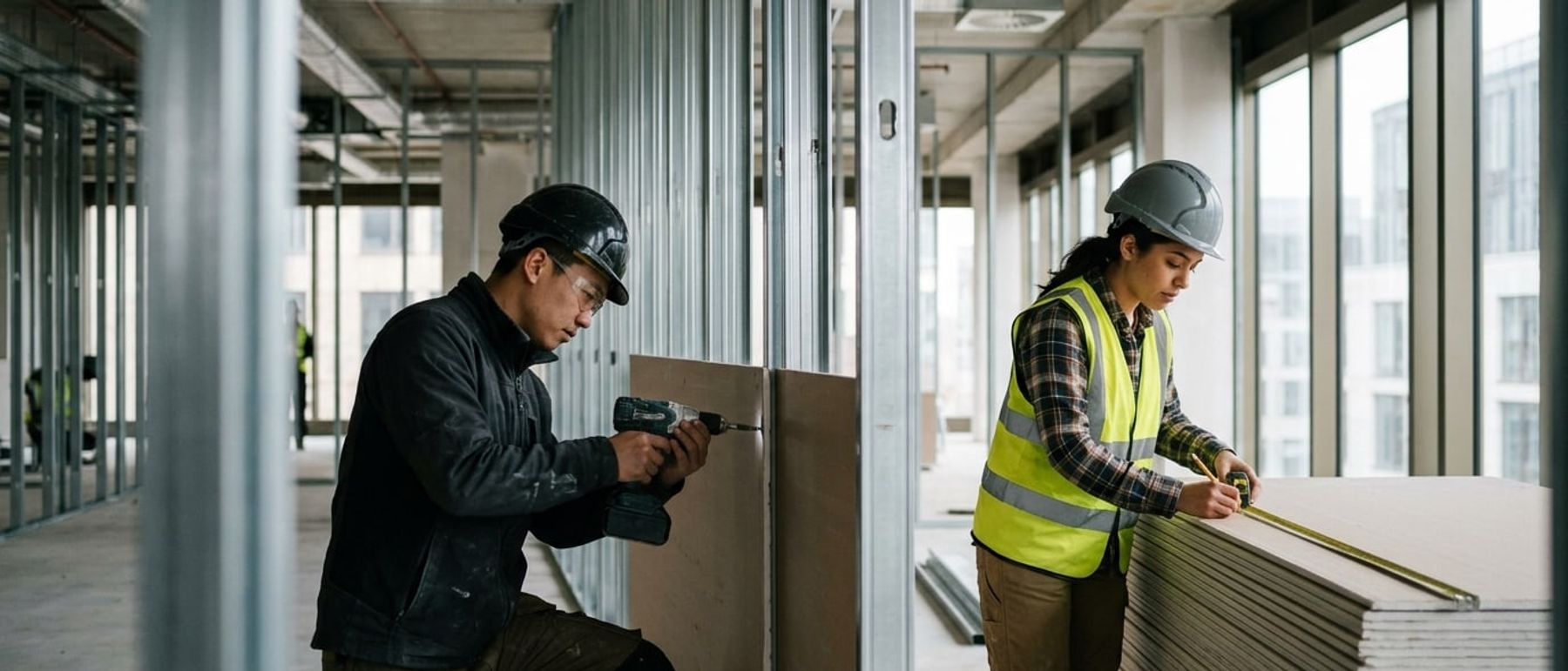 Drylining & Partition Contractors at work