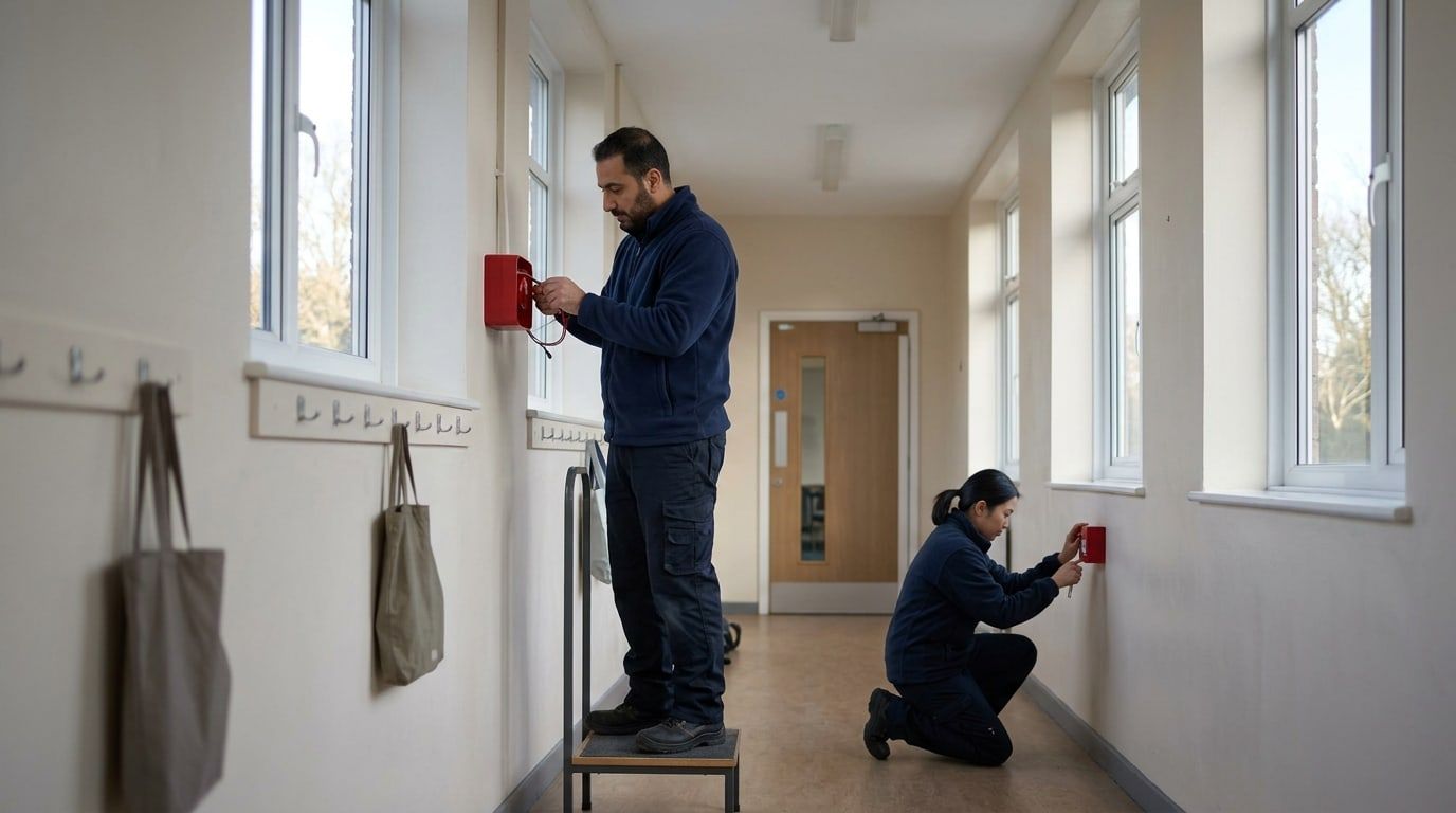 Fire Alarm Installers at work
