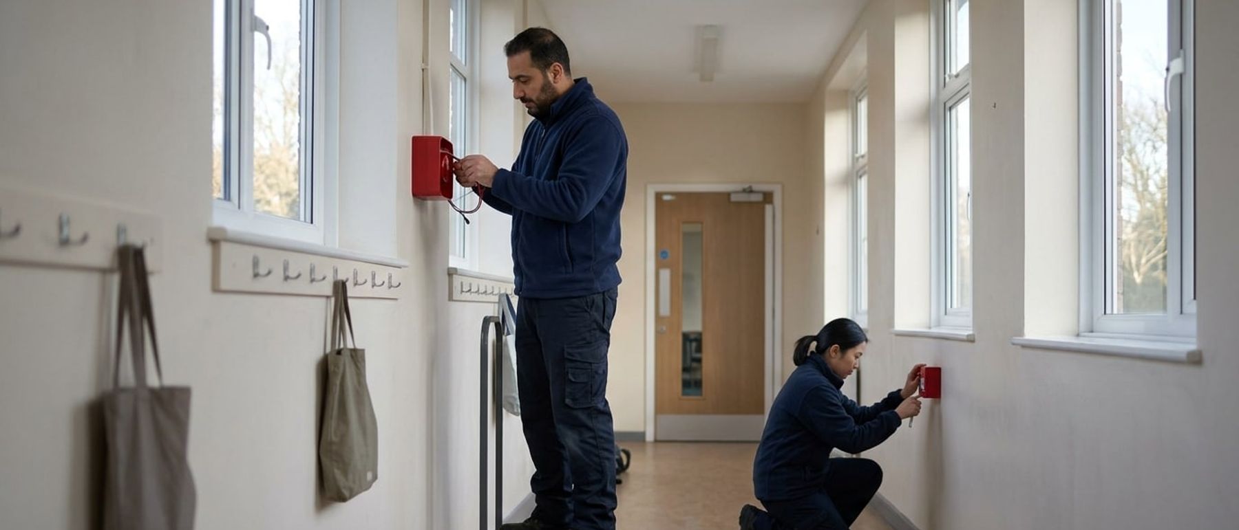 Fire Alarm Installers at work