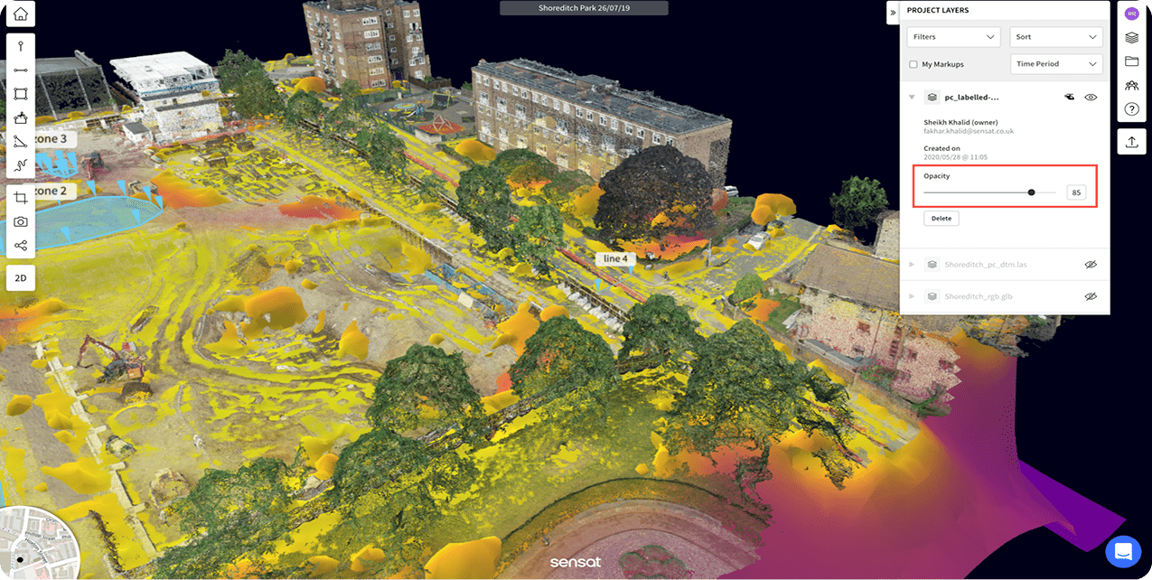 Adjust the opacity of your point clouds