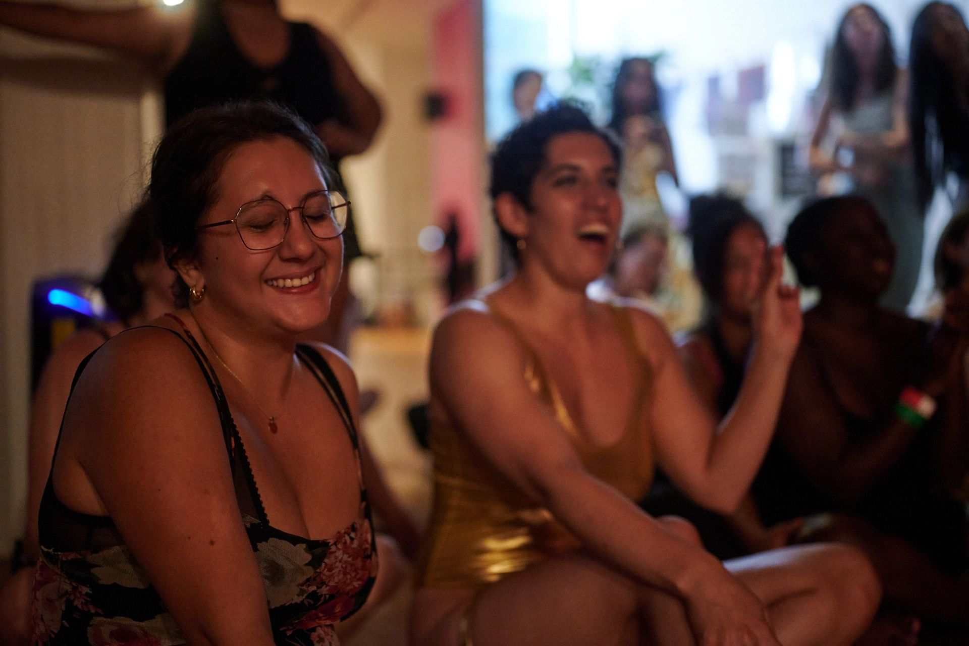 Two girls smiling