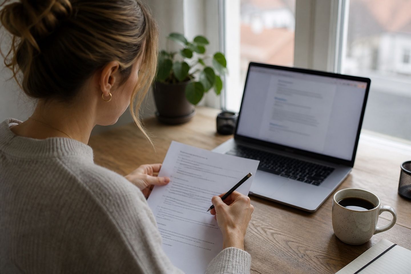 Jobbsøker som forbedrer CV-en med konkrete resultater