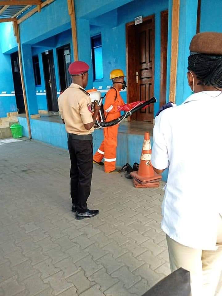 Decontamination of Eleko Junction in Ibeju-Lekki Local Government.