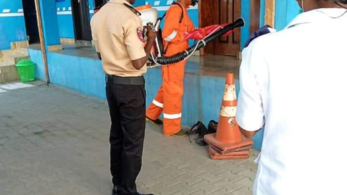 Decontamination of Eleko Junction in Ibeju-Lekki Local Government.