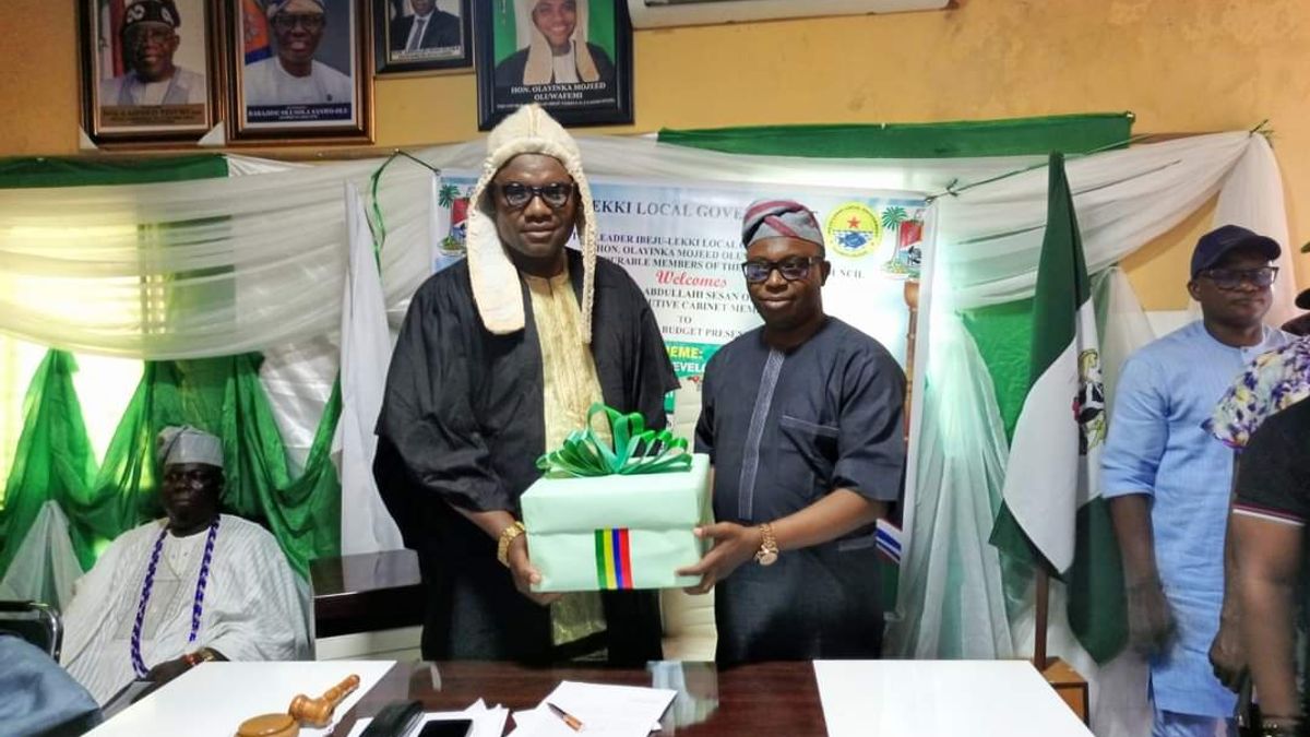 IBEJU-LEKKI COUNCIL MAYOR PRESENTS BUDGET OF DEVELOPMENTAL GROWTH, WEALTH CREATION AND FISCAL SUSTAINABILITY TO THE LEGISLATIVE ARM.