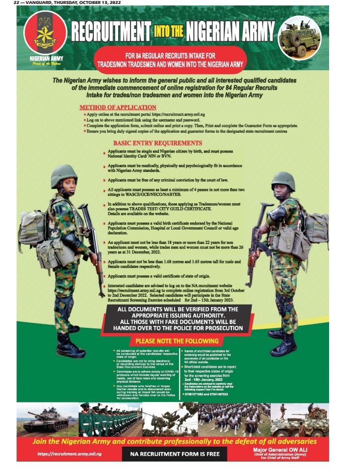 STAKEHOLDERS' ENGAGEMENT AND REGISTRATION ON ARMY RECRUITMENT EXERCISE.