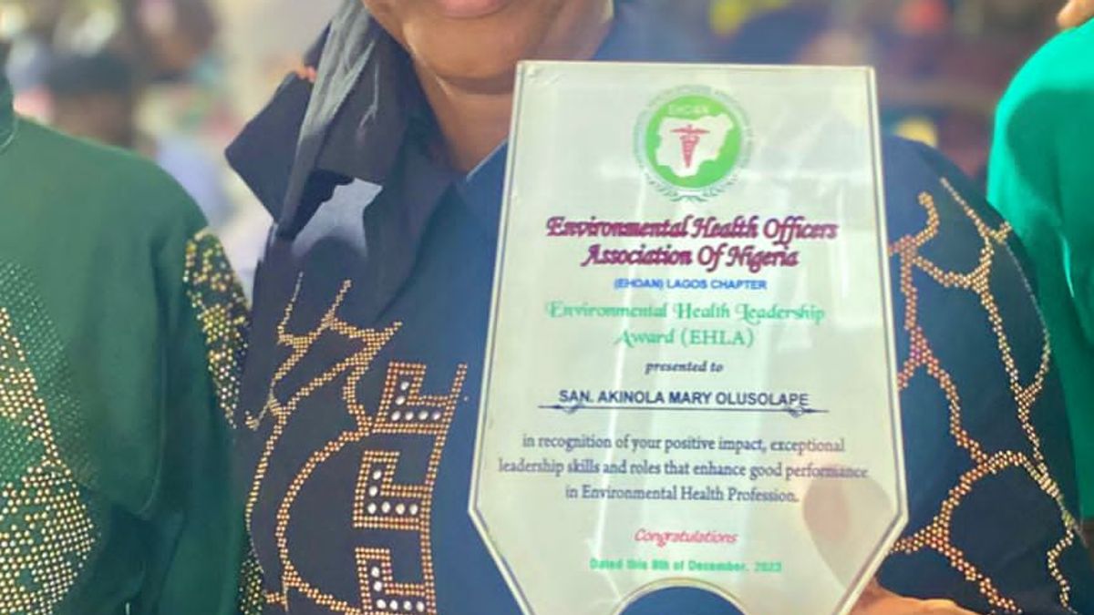 EHOAN HONOURS IBEJU-LEKKI HEAD OF ENVIRONMENTAL SERVICES, (SAN) AKINOLA MARY OLUSOLAPE.