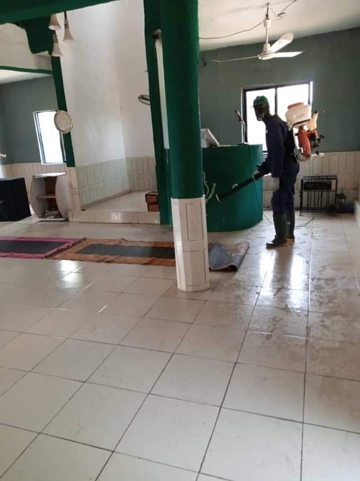 Decontamination/disinfection exercise against the spread of Covid-19