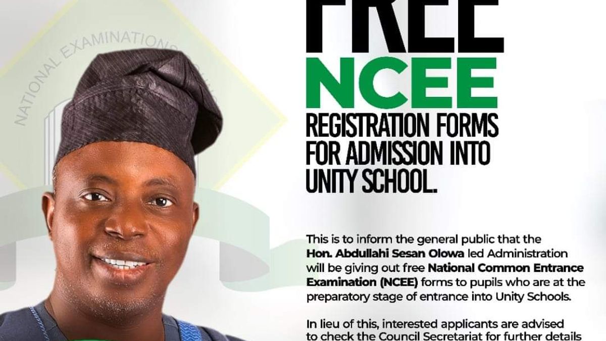 FREE NCEE REGISTRATION FORMS FOR ADMISSION INTO UNITY SCHOOLS