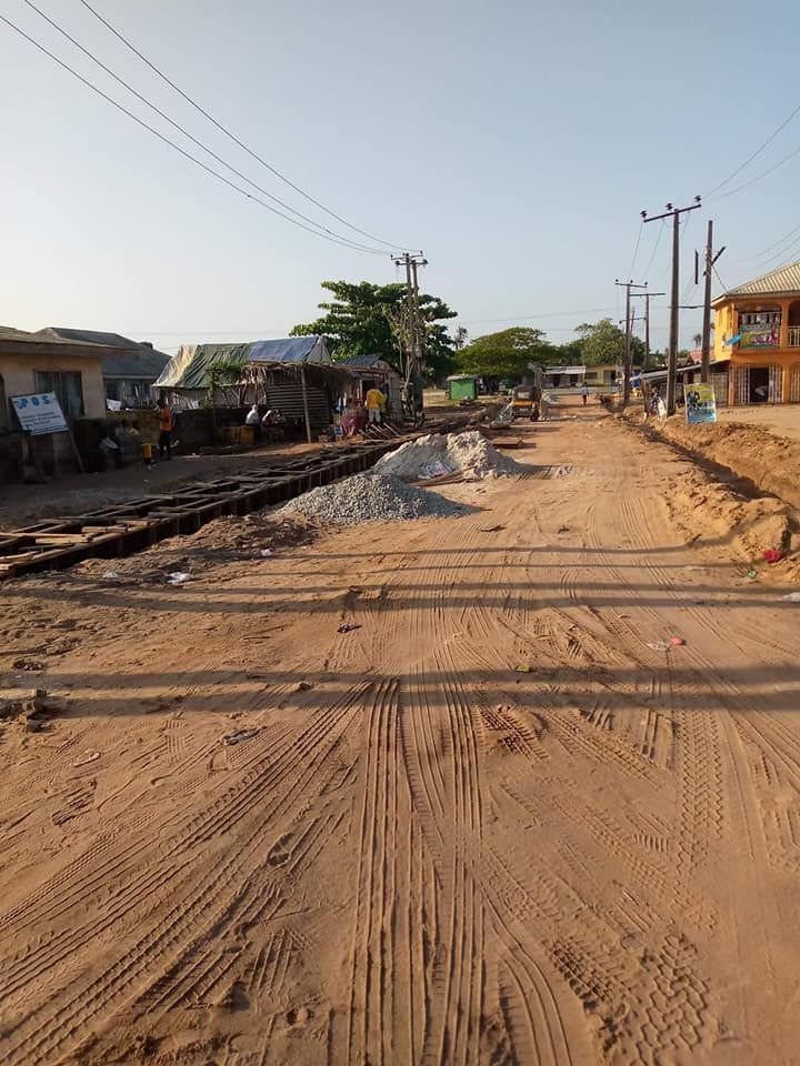 On-going Construction of Road with Paving Stones at Magbon-Alade Town