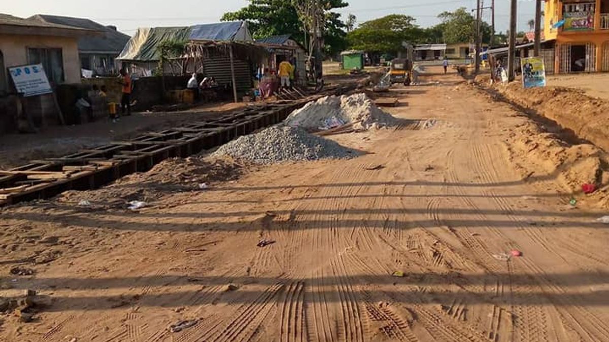 On-going Construction of Road with Paving Stones at Magbon-Alade Town