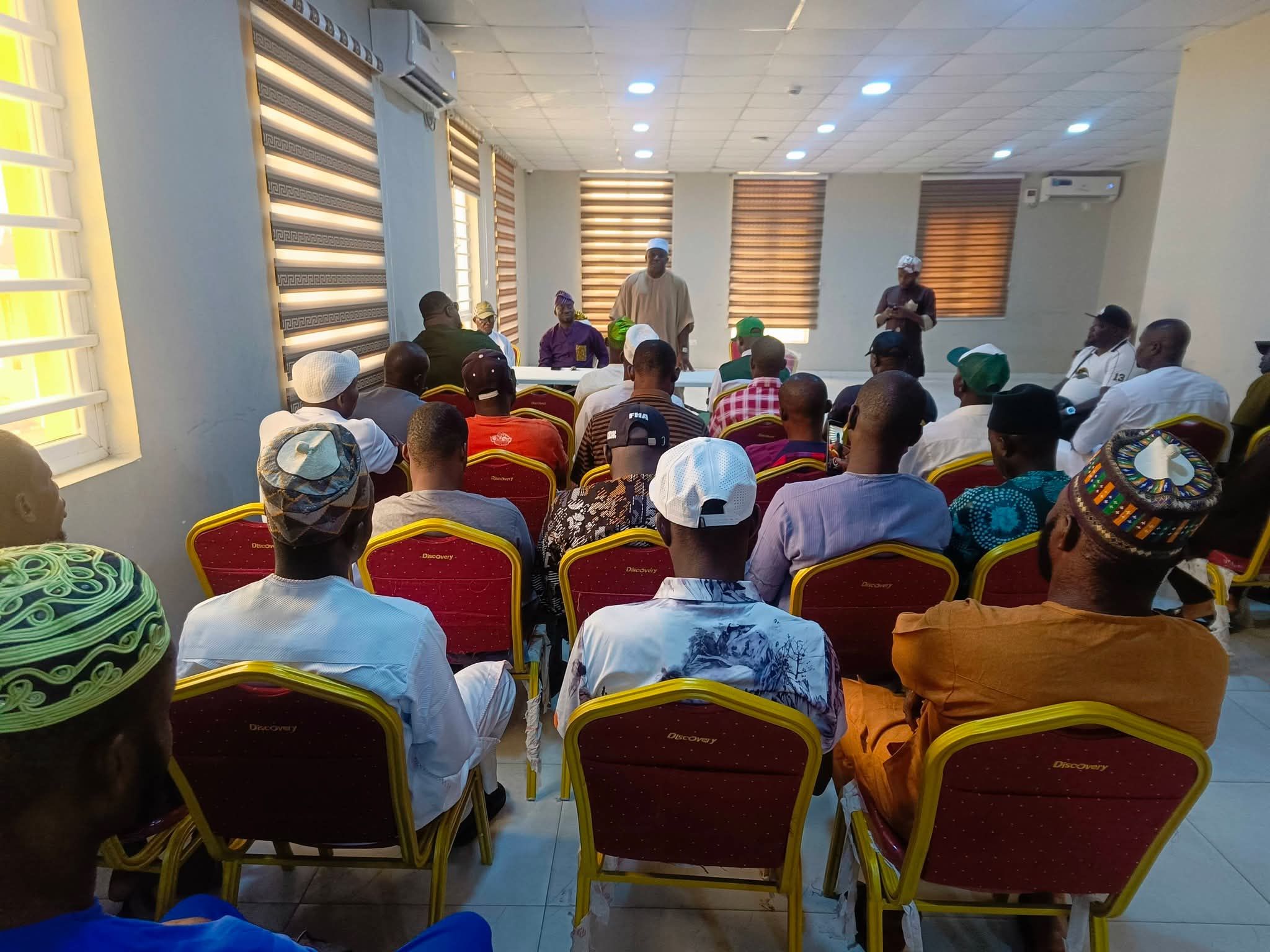 HON. OLOWA STEPS UP SECURITY MEASURES; MEETS WITH TRICYCLE, MOTORCYCLE, AND NURTW UNIT CHAIRMEN IN IBEJU-LEKKI