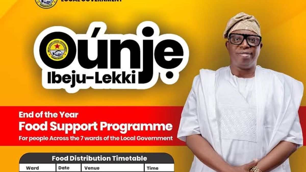 OUNJE IBEJU-LEKKI; DISTRIBUTION OF FOOD PACKS ACROSS WARDS