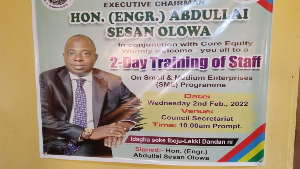 IBEJU-LEKKI LOCAL GOVERNMENT TRAINS STAFF ON SME PROCESS