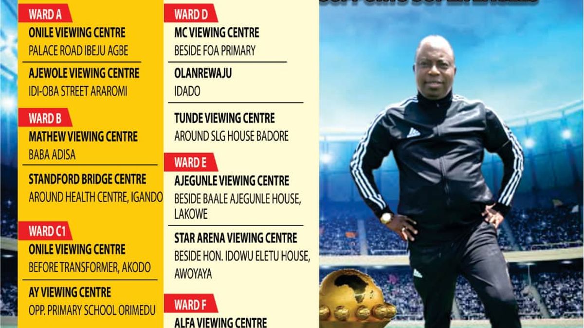 FREE ACCREDITED VIEWING CENTERS IN IBEJU LEKKI FOR AFCON 2024