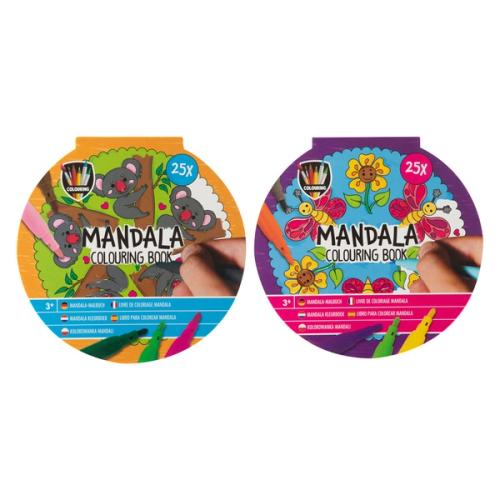 Mandala Colouring Book, Ø15CM, 25 SHEETS, 2ASS