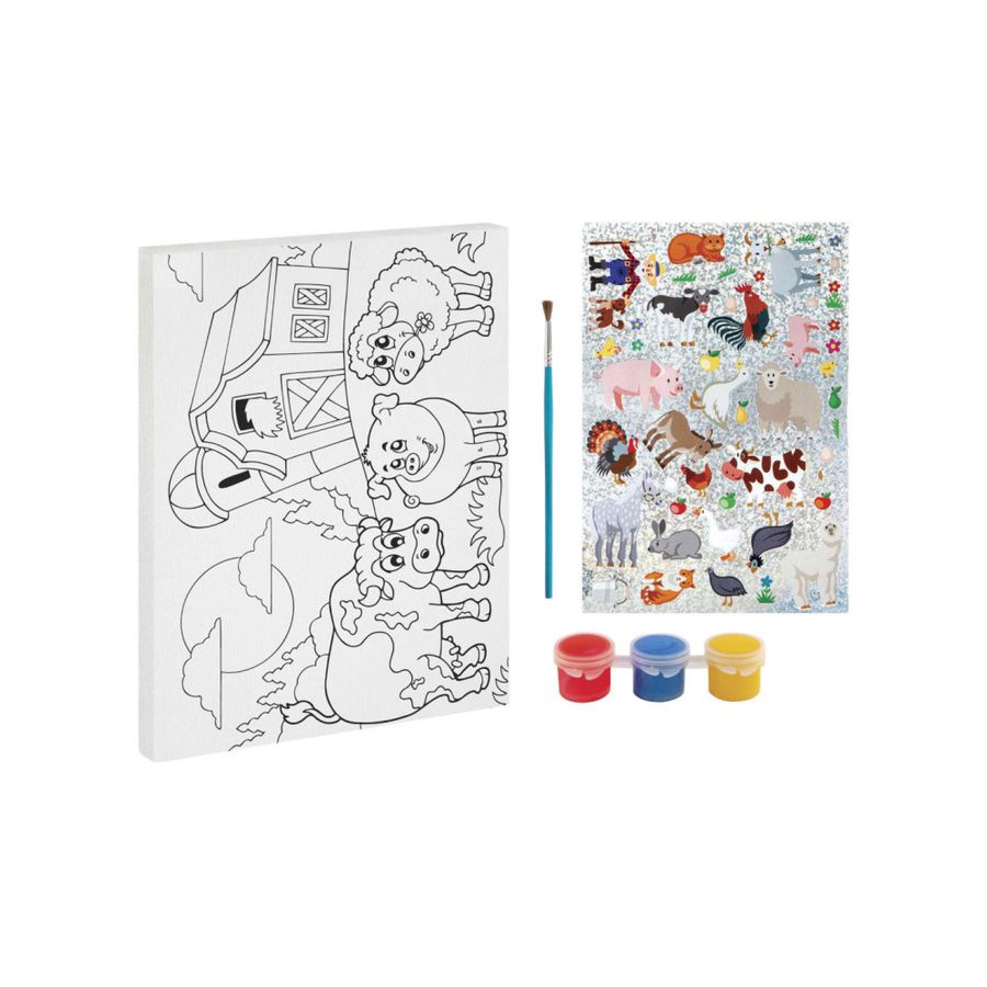 PYO CANVAS 20X15CM, INCL 3 PAINT, BRUSH & STICKERS