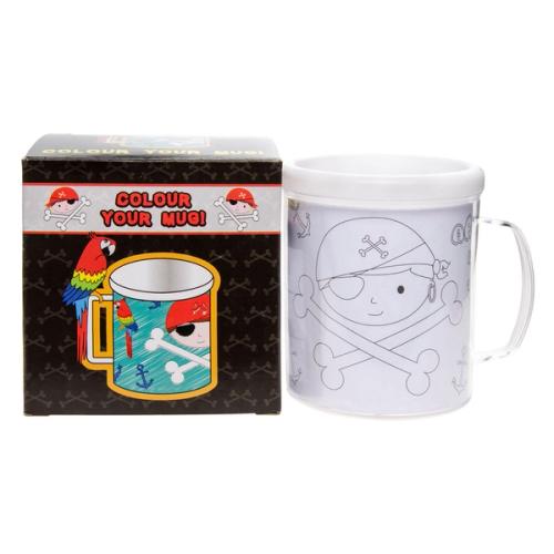 Kleur je eigen beker piraat 250ml