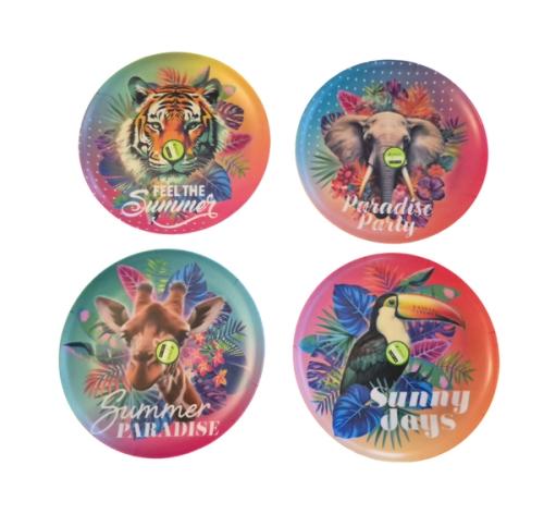 Melamine plates 25cm, 4 ass.