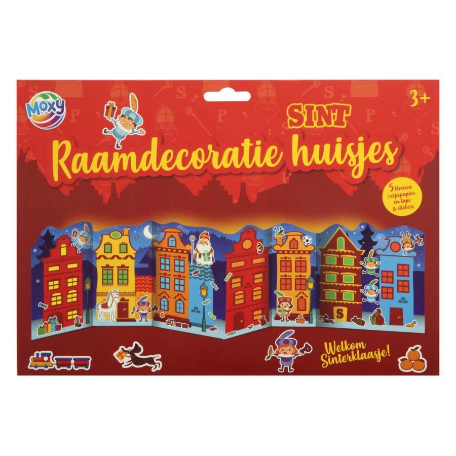 Sint raamdecoratie huisjes, 55×15 cm