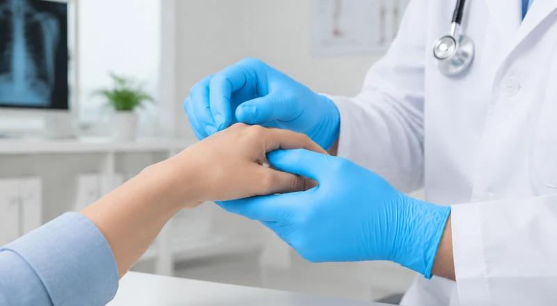 Guantes de examen de nitrilo para examen médico