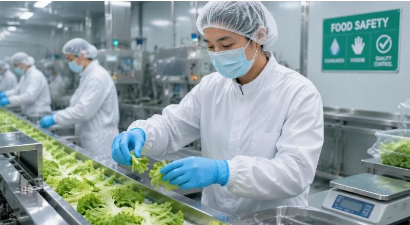 Guantes de examen de nitrilo para procesamiento de alimentos
