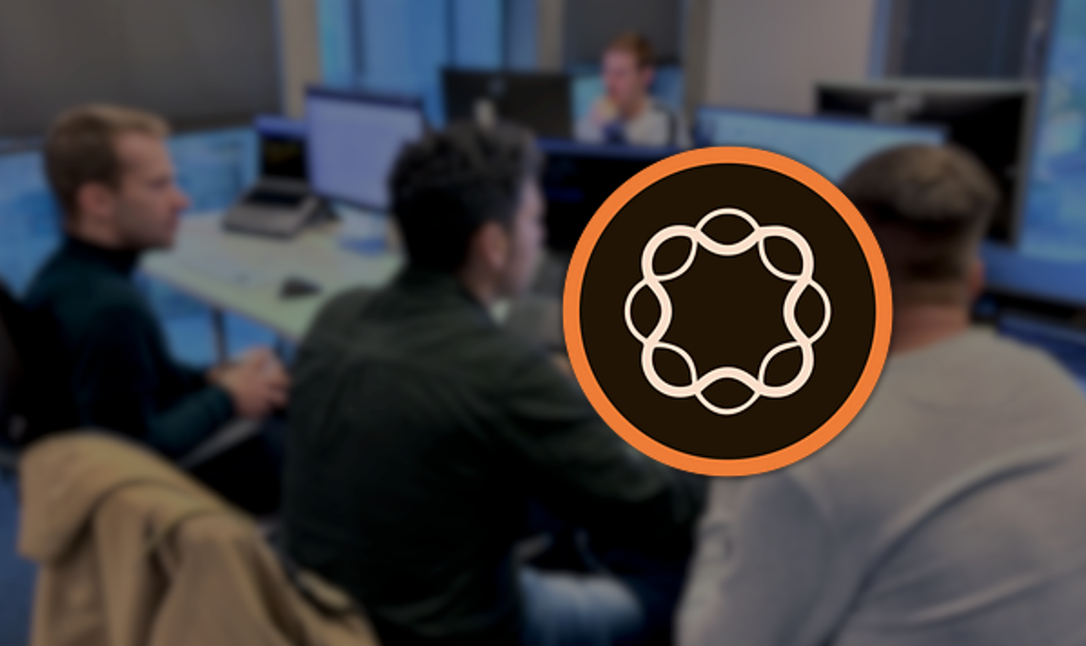 AEM logo overlayed on a project team