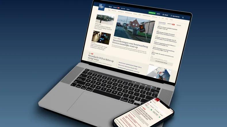 render of the Mediafin website on a phone and laptop