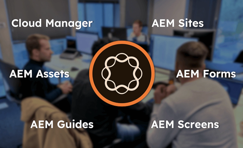 Overview of main AEM capabilities (AEM Sites WCMS, AEM Assets DAM, AEM Forms, AEM Guides CCMS, AEM Screens digital signage and Cloud Manager DevOps tooling)