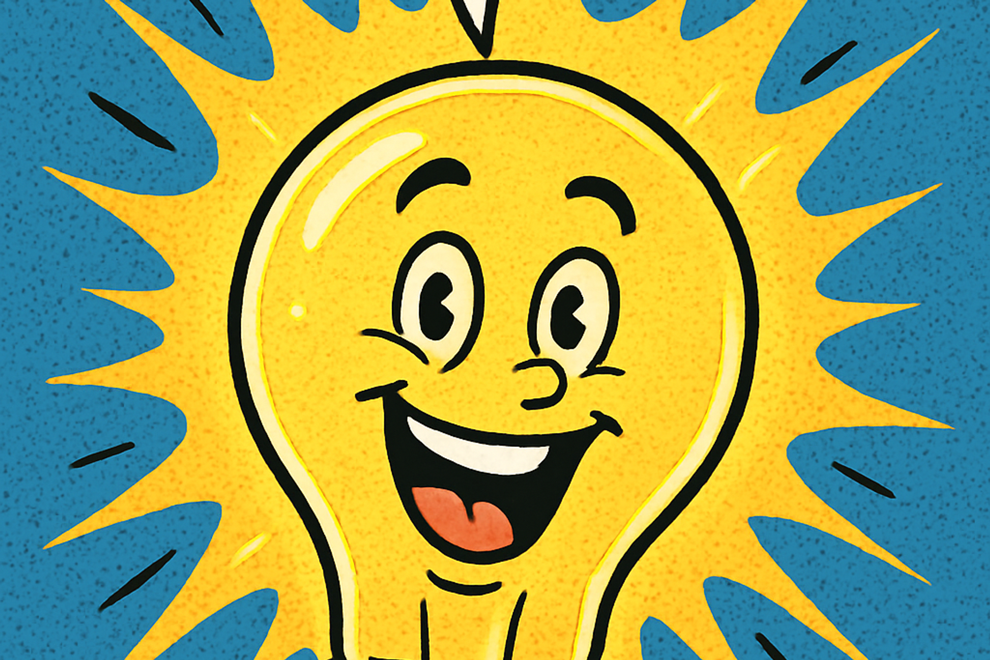 A lightbulb sayinh "Aha!"